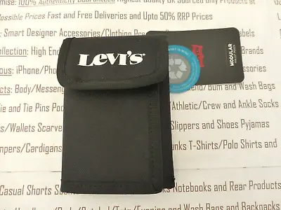 Mens Levi's Secure Tri-fold Wallet Black Tall Polyester Coin Wallets Pouch BNWT • £17.99