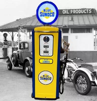 Blue Sunoco Model 39 Tokheim Full Size Gas Pump-vintage Authentic Style • $3249.99