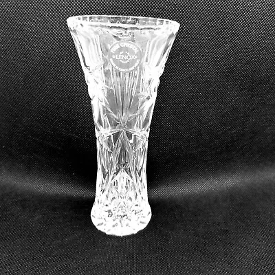 Vintage Lenox Cut Lead Crystal Star Pattern Bud Flower Vase 6” Tall • $4.99