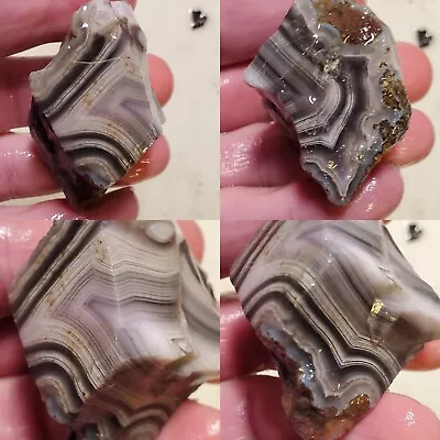 Banded Laguna Percellas Purple Passion Agate Mexico Chihuahua Rough 73g  • $99