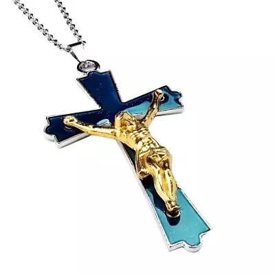 Color Change Mood Cross Crucifix   Pendant Chain Necklace Jewelry Gift • $7