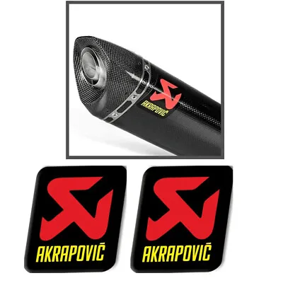 2pc Exhaust Sticker AKRAPOVIC Aluminium Decal Motorcycle Heat Akrapovic Aluminum • $5.93