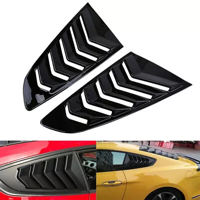 $40.99 • Buy Fits 15-2022 Ford Mustang Glossy Black Side Vent Window 1/4 Quarter Scoop Louver