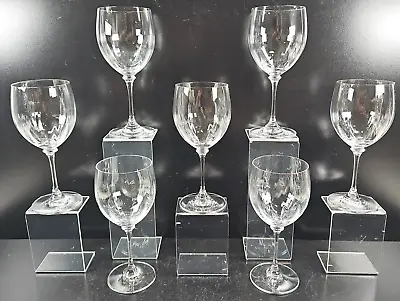 7 Mikasa Stephanie Water Goblets Set Elegant Clear Ribbed Optic Bar Stemware Lot • $179.87