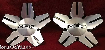 MOZ Wheels Chrome/Black Metal Custom Wheel Center Caps Set Of 2 NEW! • $89