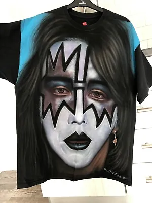 Ace Frehley KISS Airbrushed T-shirt XL XXL  Band Tour Paul Gene Peter Eric Shirt • £70