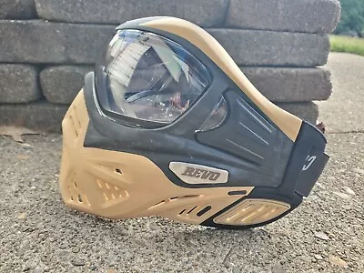 V-Force Grill LE REVO Paintball Mask Goggle Tan/Black Clear FIGHT CLUB Strap • $45