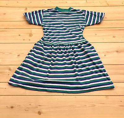 Vintage Geoffrey Craig Petites Green/Purple Stripped X-Line Dress Women's Size S • $23