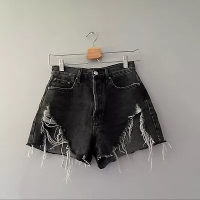 PacSun Button Fly Ultra High Rise Vintage Short Distressed Destroyed Denim Sz 24 • $16.16