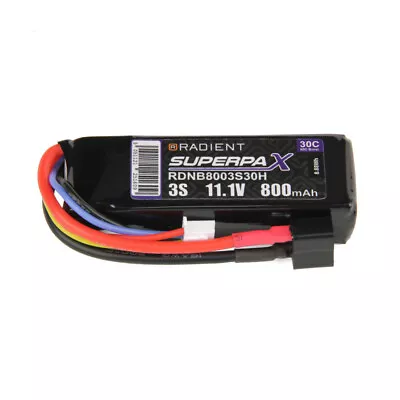 Radient 800mAh 3S 11.1v 30C RC LiPo Battery W/ Deans (HCT) Connector Plug • £17.99