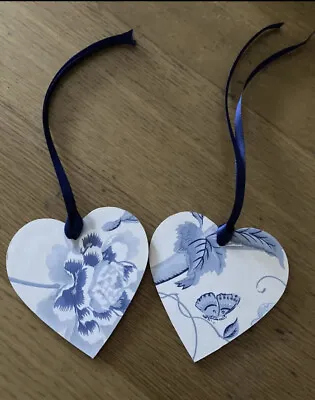 Laura Ashley Summer Palace (royal Blue) Handmade Wooden Hearts  • £3.49