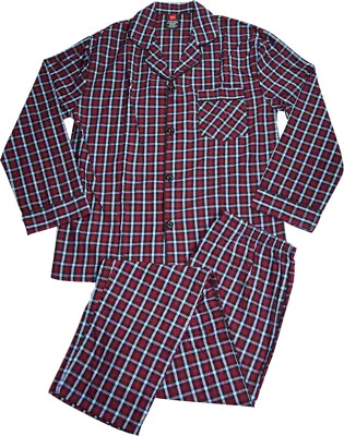 Hanes Men's Woven Cotton Blend Long Sleeve Plaid Sleepwear Pajama Set • $24