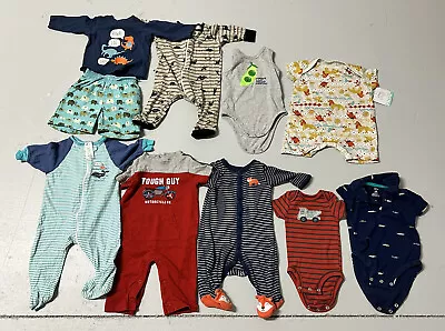 Lot Of 10 Baby Boy 0-6 Months Clothes Mix Brand Carter Disney Baby And Gerben • $16.99