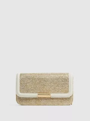 REISS Lena Raffia Clutch Bag RRP £168 • £130