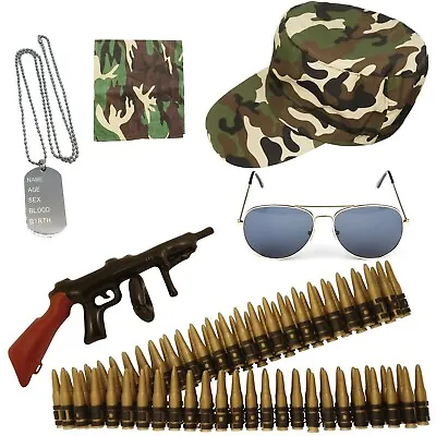 Mens Ladies Army Fancy Dress Military Camo Accessories Costume Stag Hen Party • £4.99