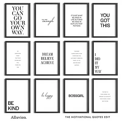 Motivational Quote Prints Inspirational Wall Art Home Décor Bedroom Posters • £3.99