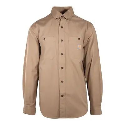 Carhartt Men's Flannel Shirt Rugged Flex Khaki Long Sleeve (333) • $22.95