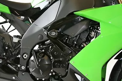 R&G Aero Crash Protectors Black Bobbins For Kawasaki ZX10 R 2008 2009 2010 • £96.52