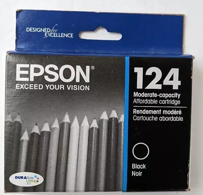 Epson 124 T124120 Black Ink Cartridge 06/2020 • $12