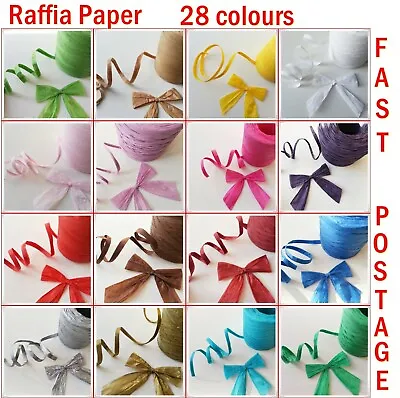 £2.20 • Buy Raffia Ribbon 10 50 100 Meters 9mm For Decorative Ornaments Crafts Gifts Wrappin