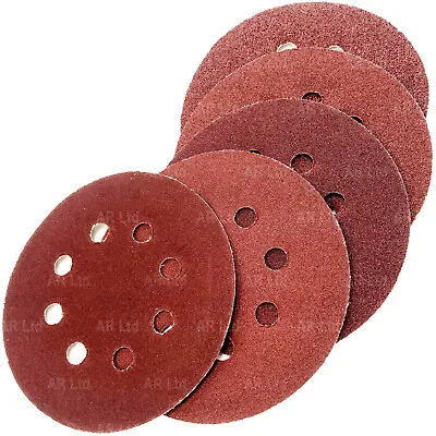 125mm Round Sander Discs Pads 5pc. 40 60 80 100 120 Grit Sanding Disc Pads • £3.19