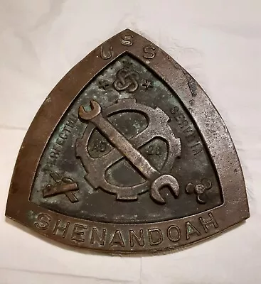 USS Shenandoah Perfectum Servitia AD 26 Heavy Bronze Brass Plaque 3.96 LBS • $129.99