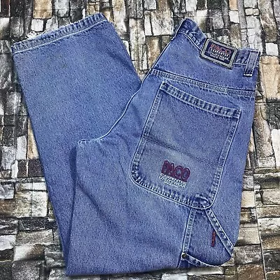 Vintage Paco Jeans Mens 36X34 Blue Denim Carpenter Wide Leg Baggy Y2K 90'S Adult • $54.99