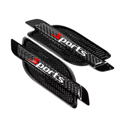 Black Sports Carbon Fiber Decals Car Hood Air Flow Intake Side Fender Vent Trim • $10.57