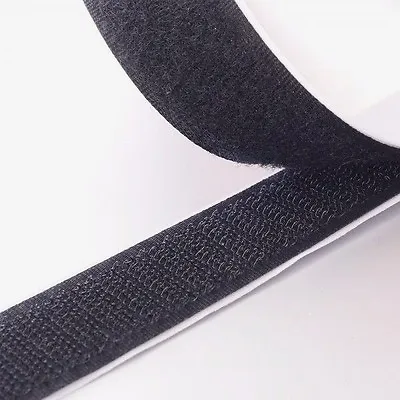 1  Black Self Adhesive Hook And Loop Sticky Adhesive Backed Tape 5 Ft. Roll USA • $9.99