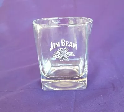  Collectable Jim Beam Square Based Bourbon Spirit 250 Ml Glass - Barware Mancave • $16.50