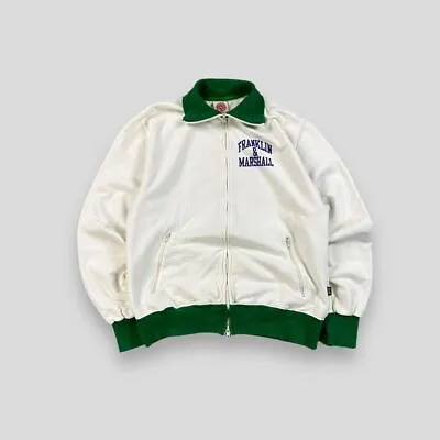Vintage Y2k Franklin & Marshall Zip Up Track Sweatshirt White Green Large • £34.99
