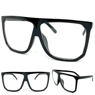 Oversized Exaggerated Vintage Retro Style Clear Lens EYE GLASSES Big Black Frame • $14.99