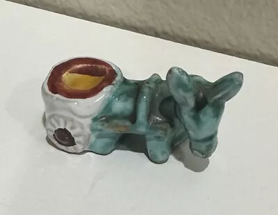 Vintage Ceramic Porcelain Painted Donkey Figure Figurine Planter/Candle Holder • $22