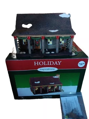 2008 Holiday Inspirations Porcelain Pine Cone Cabin Lighted House Read • $28
