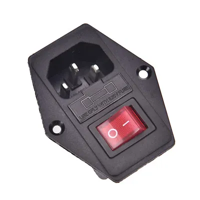 £2.20 • Buy NEW 3 Pin AC Inlet Male Plug Power Socket With Fuse Switch 10A 250V 3s1I`uk