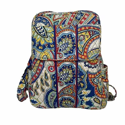 Vera Bradley 2013 Retired Marina Paisley Medium Backpack Pockets Zipper • $50