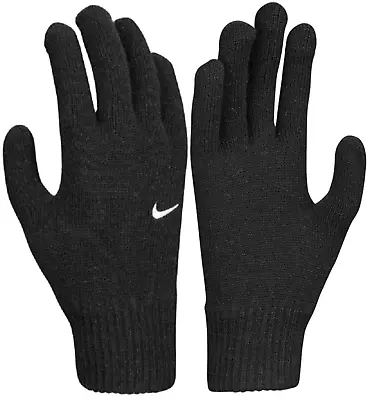 Nike Gloves Mens Black Knit Gloves Winter Gloves Small/Medium Sports Gloves • £9.99