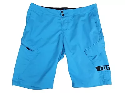 Fox Red Ranger Aqua Mountain Bike MTB Cycling Dirtbike Shorts Size - 38 • $26.99