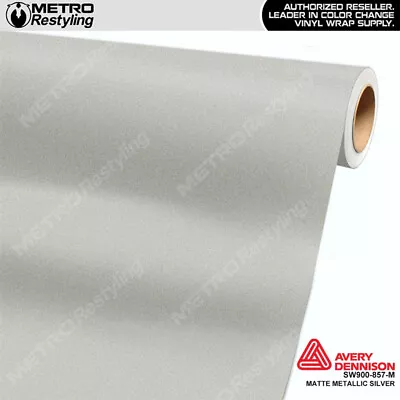 Avery Dennison Matte Silver Metallic Vinyl Car Wrap Film Roll | 857-M • $4.95