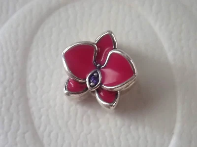 $34 • Buy Authentic PANDORA S/S & Enamel TROPICAL HOT PINK ORCHID Charm. #792074en69