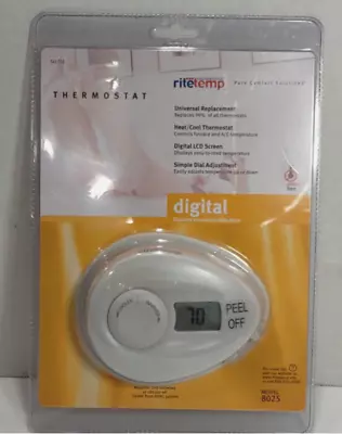RiteTemp 8025 Digital Universal Thermostat Backlight Wall Mounting Plate Sealed • $28.50