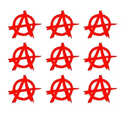 Anarchy Symbol Vinyl Decals Gun Case Phone Helmet Bike 1.5  Stickers Set Of 9  • $6.19