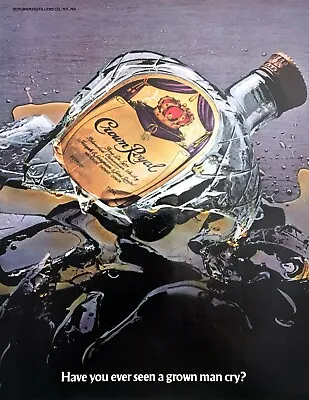 1983 Broken Crown Royal Whisky Bottle Photo Seen Grown Man Cry? Vintage Print Ad • $7.99