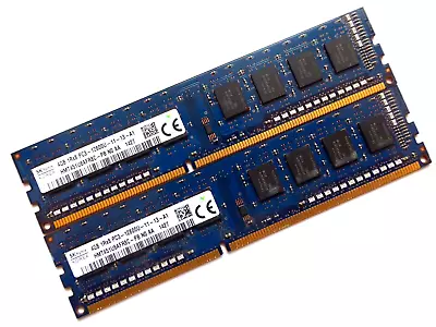 DESKTOP RAM - 2x HYNIX | 4GB | DDR3 | 1Rx8 | PC3-12800U | 1600M | TESTED • £7.99