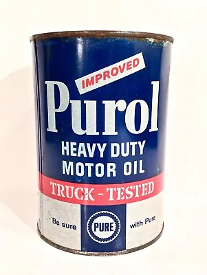 Vintage Pure Oil Purol One 1 Quart Metal Advertising Oil Can Sign Nice Can D • $60