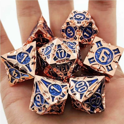 $29.99 • Buy 7Pcs New Gift Metal Polyhedral For D&d DND Table Games Accessory Dice Set Dices