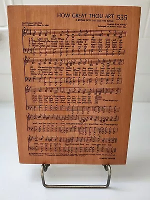 P Graham Dunn Wood Sheet Music 7.5  X 5.5  Carved How Great Thou Art • $9.99