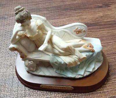 La Verona Collection Lady Reading On Chase Lounge W/ Dog Figurine Pre-owned • $25