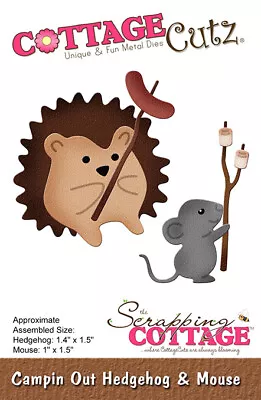 New Scrapping Cottage Cutz Metal Cutting Die Campin Out Hedgehog And Mouse  • £14