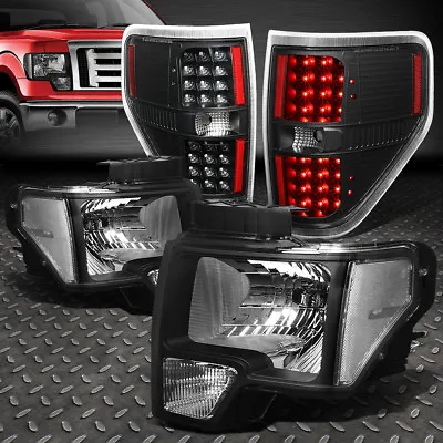 For 09-14 Ford F150 Pair Black Housing Clear Corner Headlight+full Led Tail Lamp • $169.76